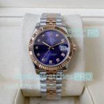 Swiss Copy A+ Rolex Datejust 31mm Purple Dial Rose Gold Two-tone Bracelet 